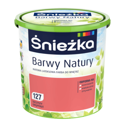 Farba lateksowa Barwy Natury Soczysty Grejpfrut 127 2,5 l Śnieżka