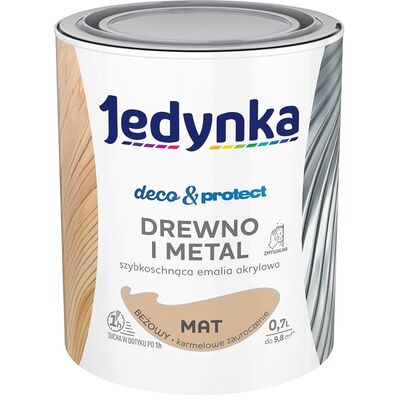 Farba akrylowa Jedynka DecoProtect Drewno i Metal mat Beżowy 0,7 l