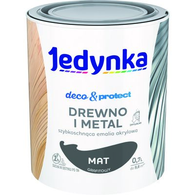 Farba akrylowa Jedynka DecoProtect Drewno i Metal mat Grafitowy 0,7 l