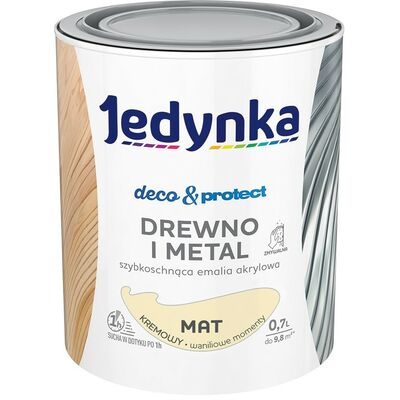 Farba akrylowa Jedynka DecoProtect Drewno i Metal mat Kremowy 0,7 l