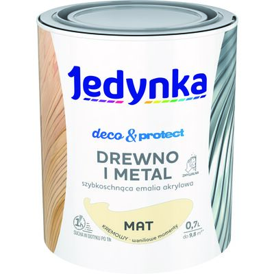 Farba akrylowa Jedynka DecoProtect Drewno i Metal mat Kremowy 0,7 l