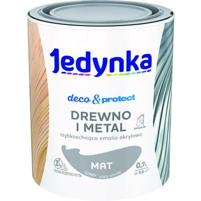 Farba akrylowa Jedynka DecoProtect Drewno i Metal mat Szary 0,7 l
