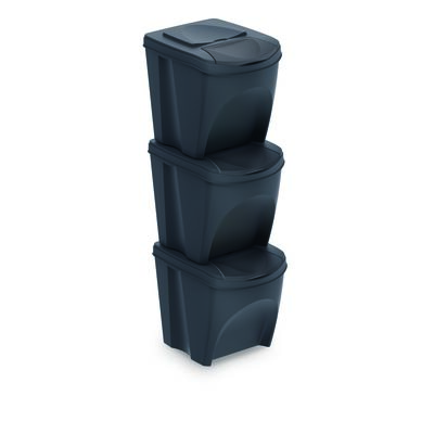 Kosz na śmieci SET3 - antracytowy