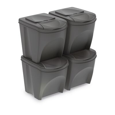 Kosz na śmieci SET4 - kamienny szary