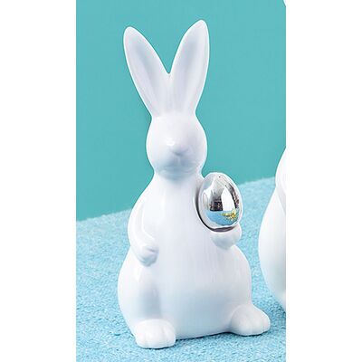 Figurka ceramiczna Zając z jajkiem 22 cm