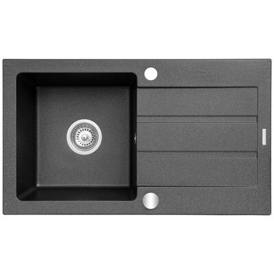 Zlewozmywak RODOS 1B 1D 76x44 cm czarny MAIDSINKS