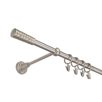 Karnisz pojedynczy 16 mm srebro mat I 200 cm żabka picasso