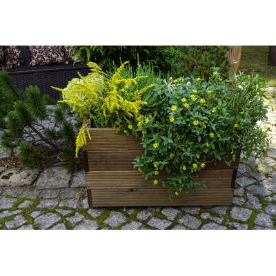 Donica drewniana Zefir 60 x 40 x 40 cm brąz