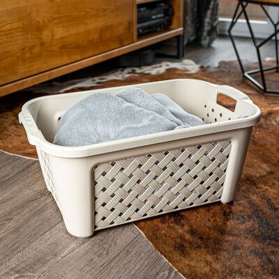 Kosz prostokątny Arianna 58 x 38,2 x 26 cm 35l kol. Krem