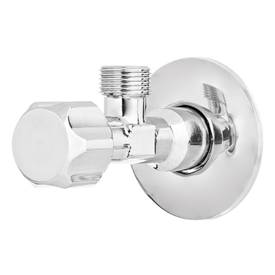 Zawór grzybkowy kątowy czerpalny do baterii, dolnopłuka lub pralki 1/2" x 3/4" Invena chrom