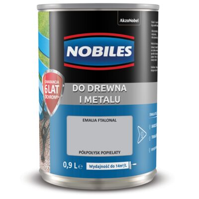 Farba ftalowa do drewna i metalu Ftalonal Popielaty 0,9 l Nobiles