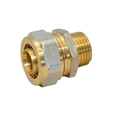 Złączka mosiężna prosta skręcana pex 20 mm x 1/2" gwint zewnętrzny