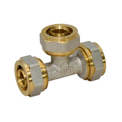 Trójnik mosiężny skręcany pex 16 x 16 x 16 mm
