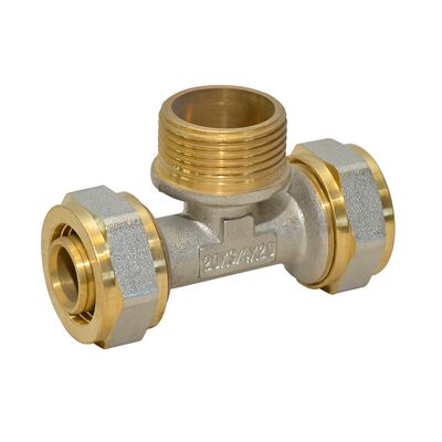 Trójnik mosiężny skręcany pex 16 x 1/2" gwint zewnętrzny / 16