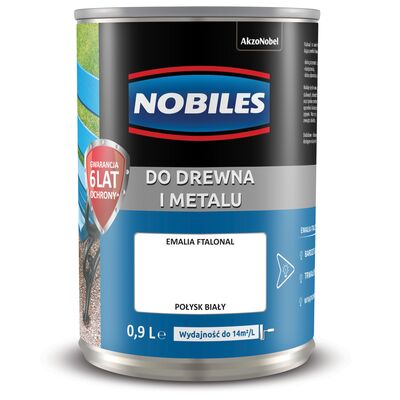 Farba ftalowa do drewna i metalu Ftalonal Biały 0,9 l Nobiles