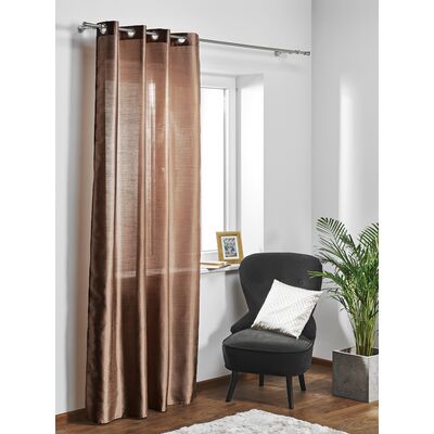 Zasłona z kółkami SILK 140 x 245 cm czekolada Uniglob