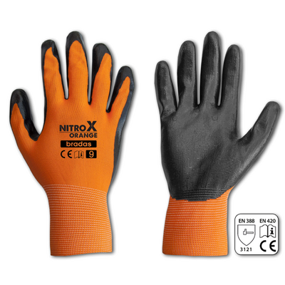 Rękawice ochronne NITROX ORANGE nitryl, rozmiar 8