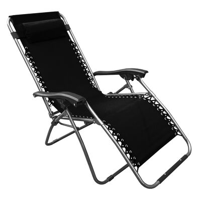 Leżak z podnóżkiem czarny JUMI