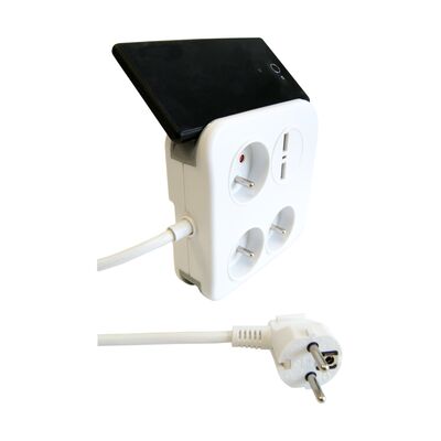 Przedłużacz biurkowy 3-gniazdowy z uziemieniem + 2 x USB 1,4 m