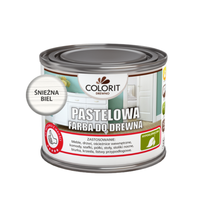 Pastelowa farba do drewna śnieżna biel 375 ml
