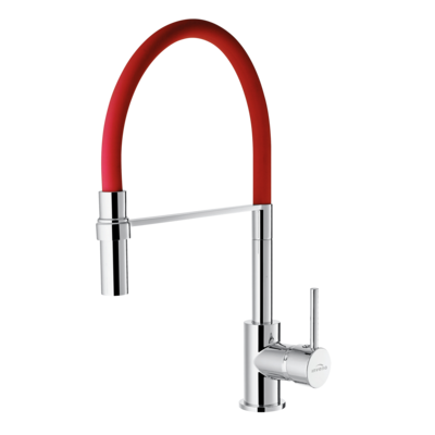 Bateria zlewozmywakowa Kameleon czerwony/chrom Invena