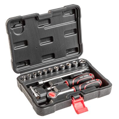 Klucze nasadowe 1/4" zestaw 15 sztuk Top Tools