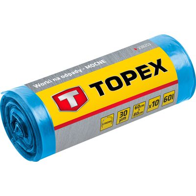 Worki na odpady 120 l niebieskie 40 mic TOPEX