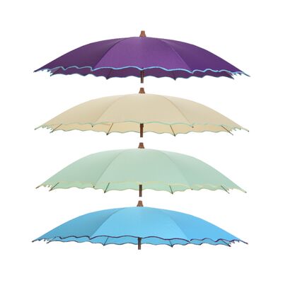 Parasol w kształcie fali z kontrastową lamówką