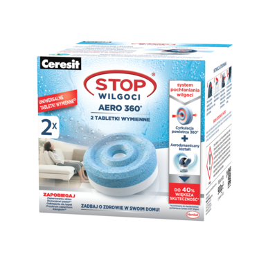 Tabletki neutralne AERO 360° STOP Wilgoci 2 x 450 g Ceresit