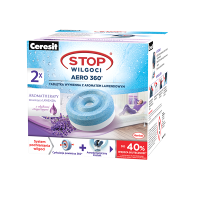 Tabletki lawendowe Stop Wilgoci AERO 360° 2 x 450 g Metylan