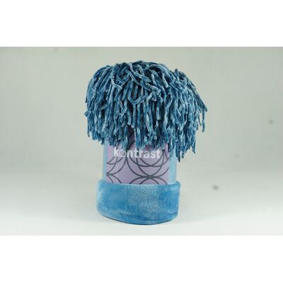 Koc Blumi Fringe 130 x 170 cm niebieski