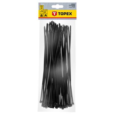 Opaska zaciskowa 4.8 x 300 mm 75 sztuk czarne TOPEX