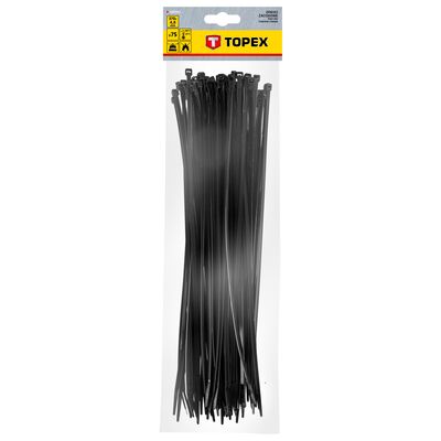 Opaska zaciskowa 4.8 x 370 mm 75 sztuk czarne TOPEX
