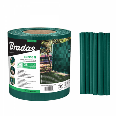Taśma ogrodzeniowa 19 cm x 35 m + 20 sztuk klipsów, zielona