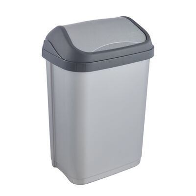 Kosz na śmieci z obrotową pokrywą 10 l srebrny swantje 25,5 x 19 x 38,5 cm keeeper