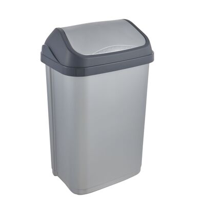 Kosz na śmieci z obrotową pokrywą 25 l srebrny swantje 33,5 x 25,5 x 53,5 cm keeeper