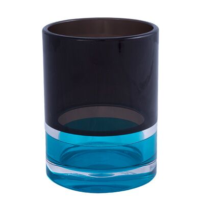 Kubek LAGUNA niebieski + czarny + transparentny 5,5 x 5,5 x 18,2 cm AWD Interior