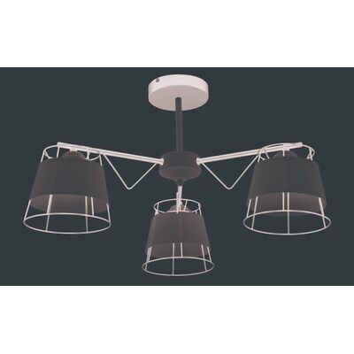 Lampa przysufitowa 3 - płomienna czarno-biały Venti