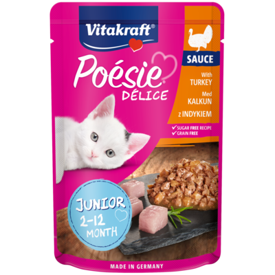 Karma dla kotów Poesie Deli Sauce Junior z indykiem 85 g Vitakraft