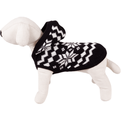 Sweter dla psa biało-czarny z kapturem M-30 cm happet