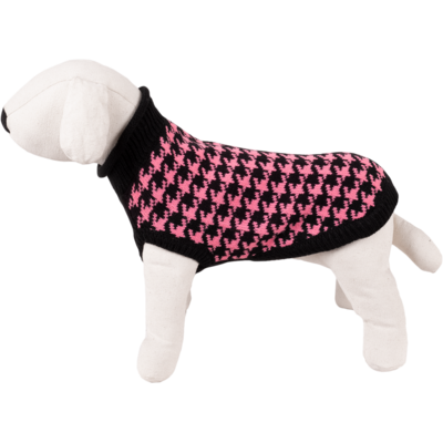 Sweter dla psa czarno-różowy M-30 cm