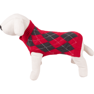 Sweter dla psa czerwony w romby S-25 cm