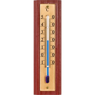 Termometr pokojowy 40 x 130 mm złota skala drewniany prostokątny 34 x 125 mm Bioterm