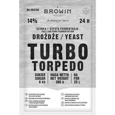 Drożdże gorzelnicze Turbo 24h 205 g Browin