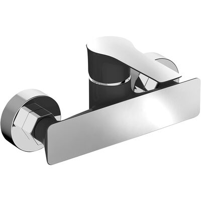 Bateria natryskowa RAILA BLL 740D chrom/czarny Laveo