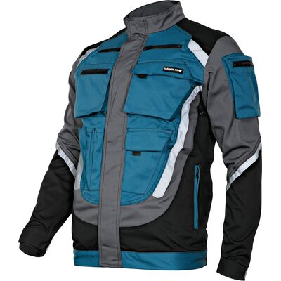 Bluza ochronna LAHTI PRO czarno-szaro-turkusowa z pasami odblaskowymi 3XL
