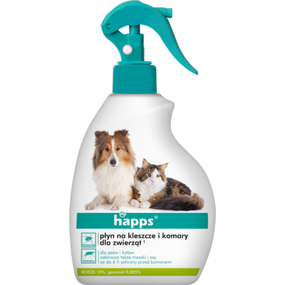 Płyn na kleszcze i komary dla zwierząt 200 ml HAPPS