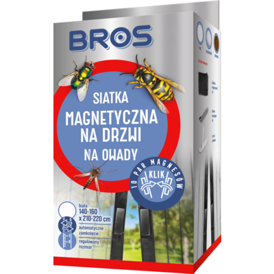 Siatka na drzwi magnetyczna biała 160 x 220 cm BROS