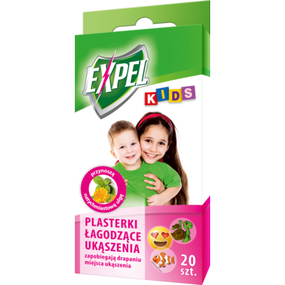 Plasterki łagodzące ukąszenia 20 sztuk EXPEL Kids