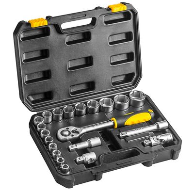 Klucz nasadowy 1/2", zestaw 21 sztuk TOPEX
